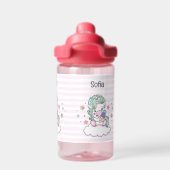 Cute Unicorn Toddler personaliseer duurzame naam Waterfles (Achterkant)