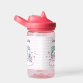 Cute Unicorn Toddler personaliseer duurzame naam Waterfles (Rechts)