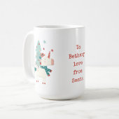Cute Unicorn Tree Stars Child Name Love Santa Koffiemok (Voorkant links)