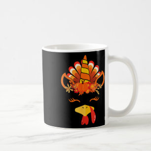 Cute Unicorn Turkey Face Girl Autumn Herfst Funny Koffiemok