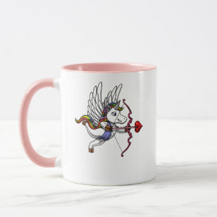 Cute Unicorn Valentijnsdag Cupid Mok