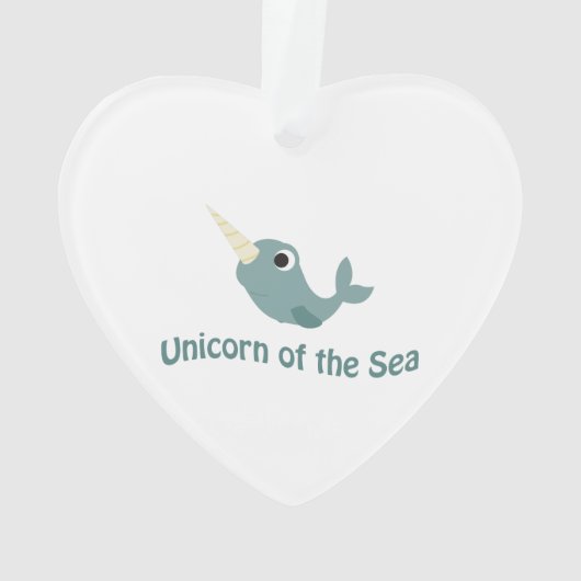 Cute Unicorn van het Zee Ornament (achterkant)