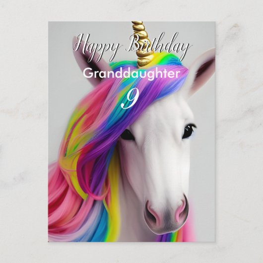 Cute Unicorn Verjaardagsansichtkaart Briefkaart (Voorkant)