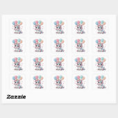 Cute unicorn vierkante sticker (Vel)