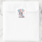 Cute unicorn vierkante sticker (Tas)