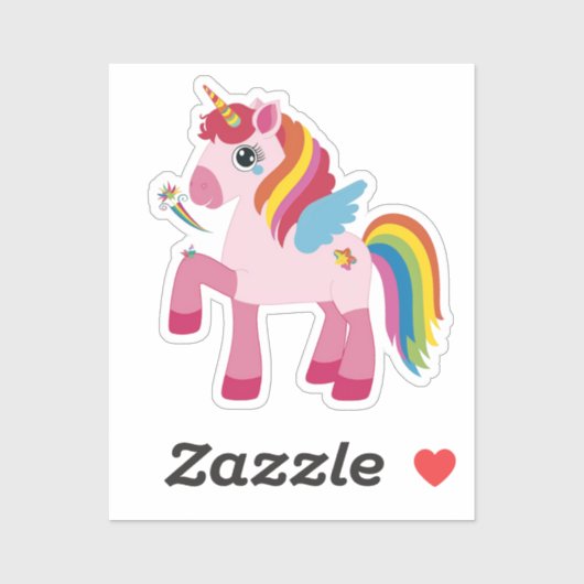 Cute Unicorn Vinyl Sticker (Vel)