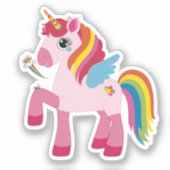 Cute Unicorn Vinyl Sticker (Voorkant)