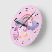 Cute Unicorn Wall Clock Ronde Klok (Hoek)