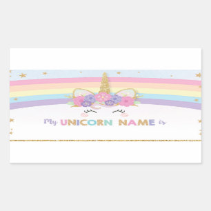 Cute Unicorn Wat is uw Unicorn Name Game  Rechthoekige Sticker