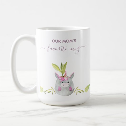 Cute Unicorn Waterverf Mam's favoriet Koffiemok (Links)