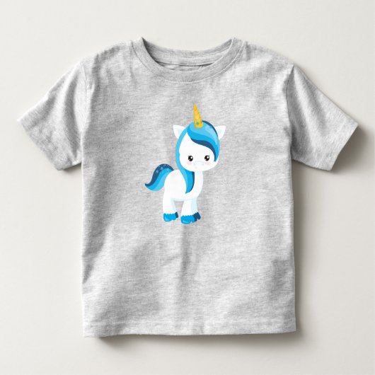 Cute Unicorn, Winter, Snowflakes, Magic Unicorn Kinder Shirts (Voorkant)