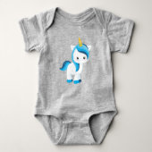 Cute Unicorn, Winter, Snowflakes, Magic Unicorn Romper (Voorkant)