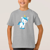 Cute Unicorn, Winter, Snowflakes, Magic Unicorn T-shirt (Voorkant)