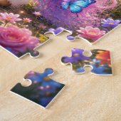 Cute Unicorn with Butterflies Jigsaw Puzzle Legpuzzel (Zijkant)