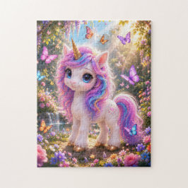 Cute Unicorn with Butterflies Jigsaw Puzzle Legpuzzel