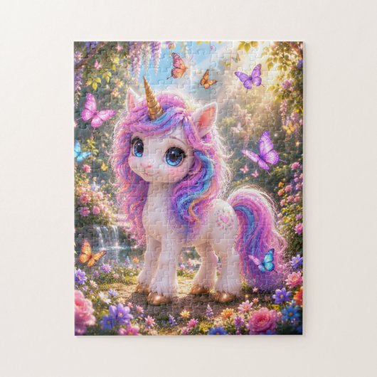 Cute Unicorn with Butterflies Jigsaw Puzzle Legpuzzel (Verticaal)