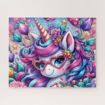 Cute Unicorn With Heart Glasses Legpuzzel<br><div class="desc">Cute Unicorn With Heart Glasses
Art/illustration
colorful
customizable</div>