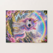 Cute Unicorn with Rainbow Jigsaw Puzzle Legpuzzel (Horizontaal)