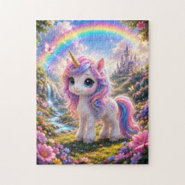 Cute Unicorn with Rainbow Jigsaw Puzzle Legpuzzel