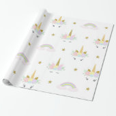 Cute Unicorn Wrapping Paper Cadeaupapier (Uitgerold)
