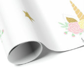 Cute Unicorn Wrapping Paper Cadeaupapier (Rol Hoek)