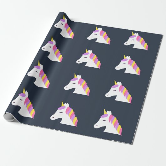 Cute unicorn Wrapping Paper Cadeaupapier (Uitgerold)