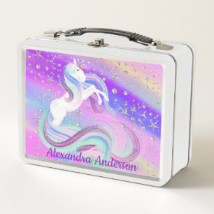 Cute Unicorn Zilveren Sterren School