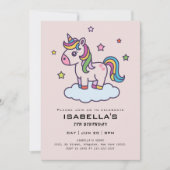 Cute Unicorns Birthday Party Invitation Kaart (Voorkant)