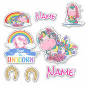Cute Unicorns Custom-Cut Vinyl Sticker (Voorkant)