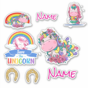Cute Unicorns Custom-Cut Vinyl Sticker