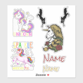 Cute Unicorns Custom-Cut Vinyl Sticker