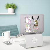 Cute Unicorns Custom-Cut Vinyl Sticker (Laptop op bureau)