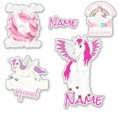 Cute Unicorns Custom-Cut Vinyl Sticker (Voorkant)