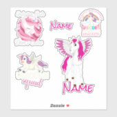 Cute Unicorns Custom-Cut Vinyl Sticker (Vel)