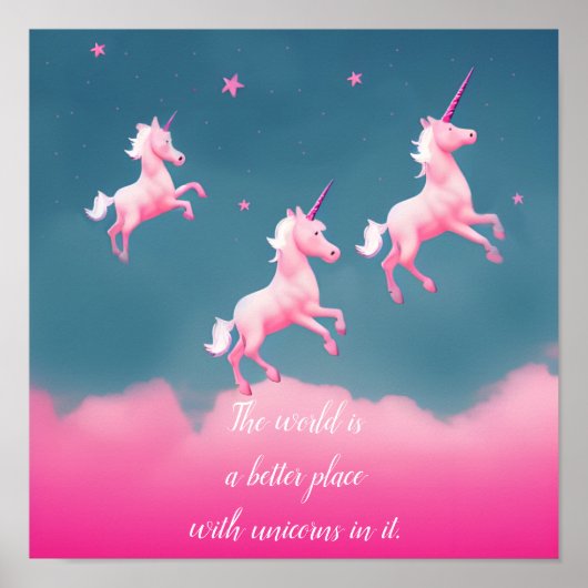Cute Unicorns die het Poster van het Manuscript va (Voorkant)