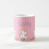 Cute Unicorns en Floral Personalized Koffiemok (Center)