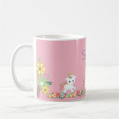 Cute Unicorns en Floral Personalized Koffiemok (Links)