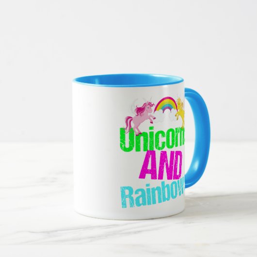 Cute Unicorns en Rainbows Mok (Voorkant rechts)