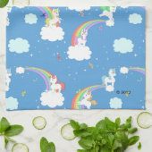 Cute Unicorns en Rainbows Theedoek (Gevouwen)