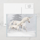 Cute Unicorns in sneeuw 1 Briefkaart (Voorkant / Achterkant)