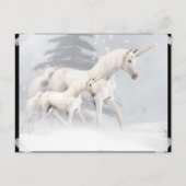 Cute Unicorns in sneeuw 1 Briefkaart (Voorkant)