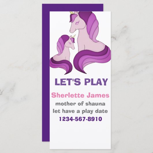 Cute unicorns kinder oproepkaart (Voorkant / Achterkant)