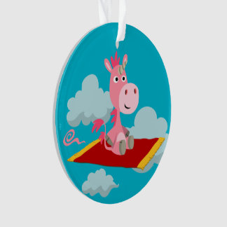 Cute Unicorn's Magic Carpet Ride Acrylornament Ornament
