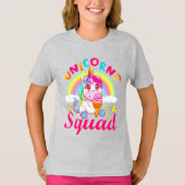 Cute Unicorns Squad Rainbow Ice-crème Girls T-shirt (Voorkant)