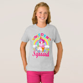 Cute Unicorns Squad Rainbow Ice-crème Girls T-shirt (Voorkant volledig)