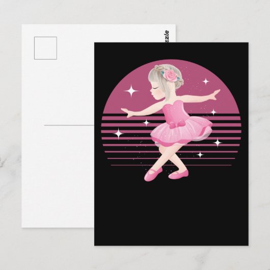 Cute Unique Ballerina Girl Dancing Ballet Briefkaart (Voorkant / Achterkant)