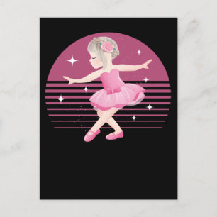 Cute Unique Ballerina Girl Dancing Ballet Briefkaart