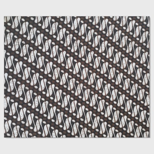 Cute Unique  Brown White Java Ethnic Batik Cadeaupapier (Vlak)