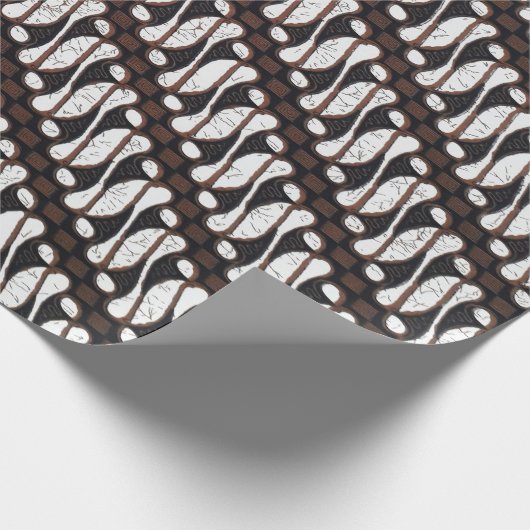 Cute Unique Brown White Java Ethnic Batik Cadeaupapier (Hoek)