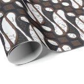 Cute Unique  Brown White Java Ethnic Batik Cadeaupapier (Rol Hoek)